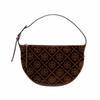 TORY BURCH T Monogram Balloon Small Velvet T Letter Print Cotton and Sticky Shoulder Bag Small Women's Brown 174263-231