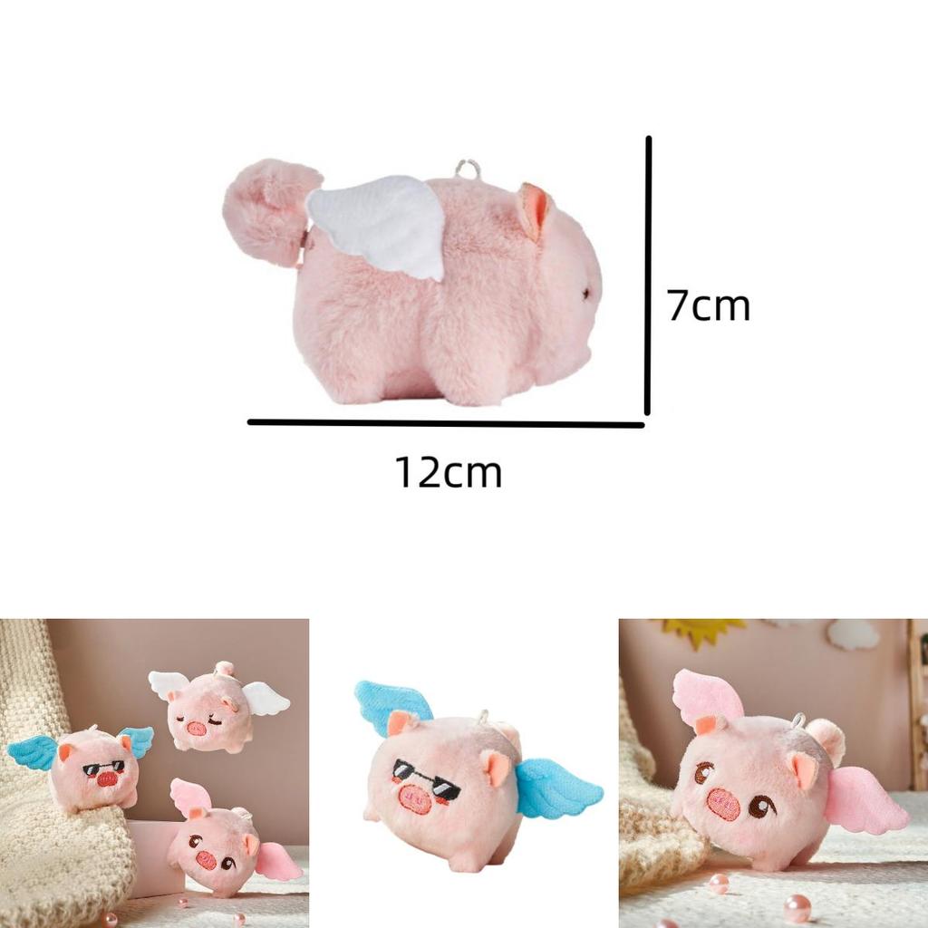 Soft And Safe Plush Pig Keychain- Novelty Ornament For Bags Or Backpacks!