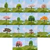 Plastic Simulation Trees Landscape Rural Style Micro Figurines Durable Sakura Miniatures  Yard