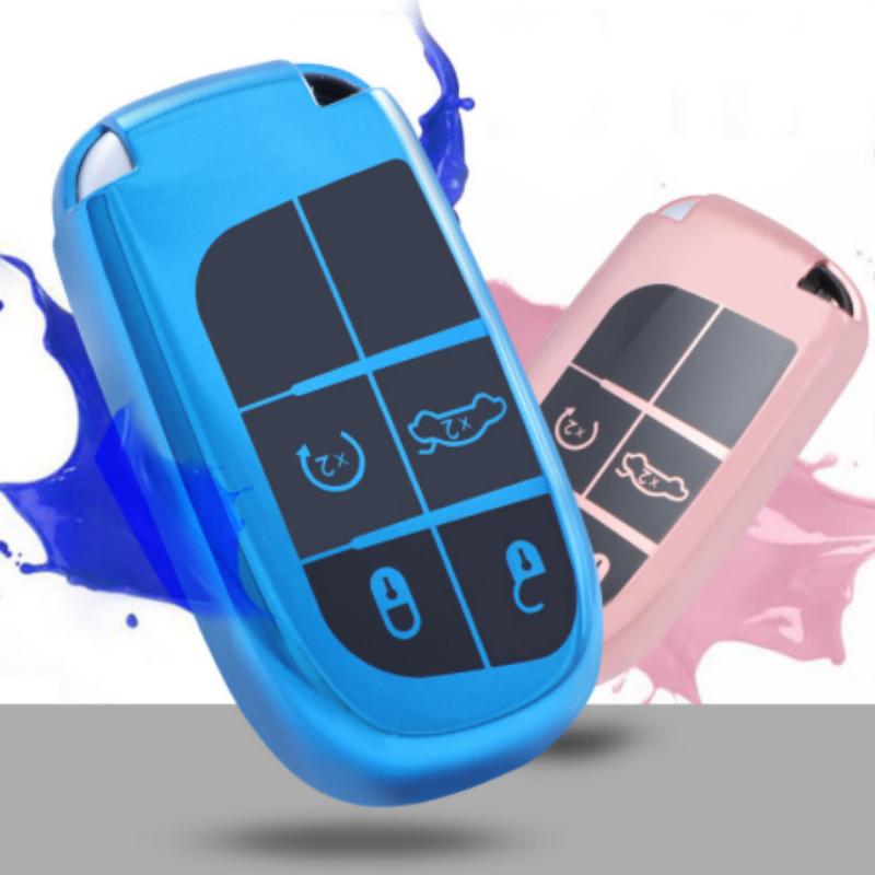 Автомобильный чехол для ключей с 5 кнопками, держатель для Jeep Renegade Compass Grand Cherokee для Chrysler 300C Wrangler Dodge Fiat, аксессуары