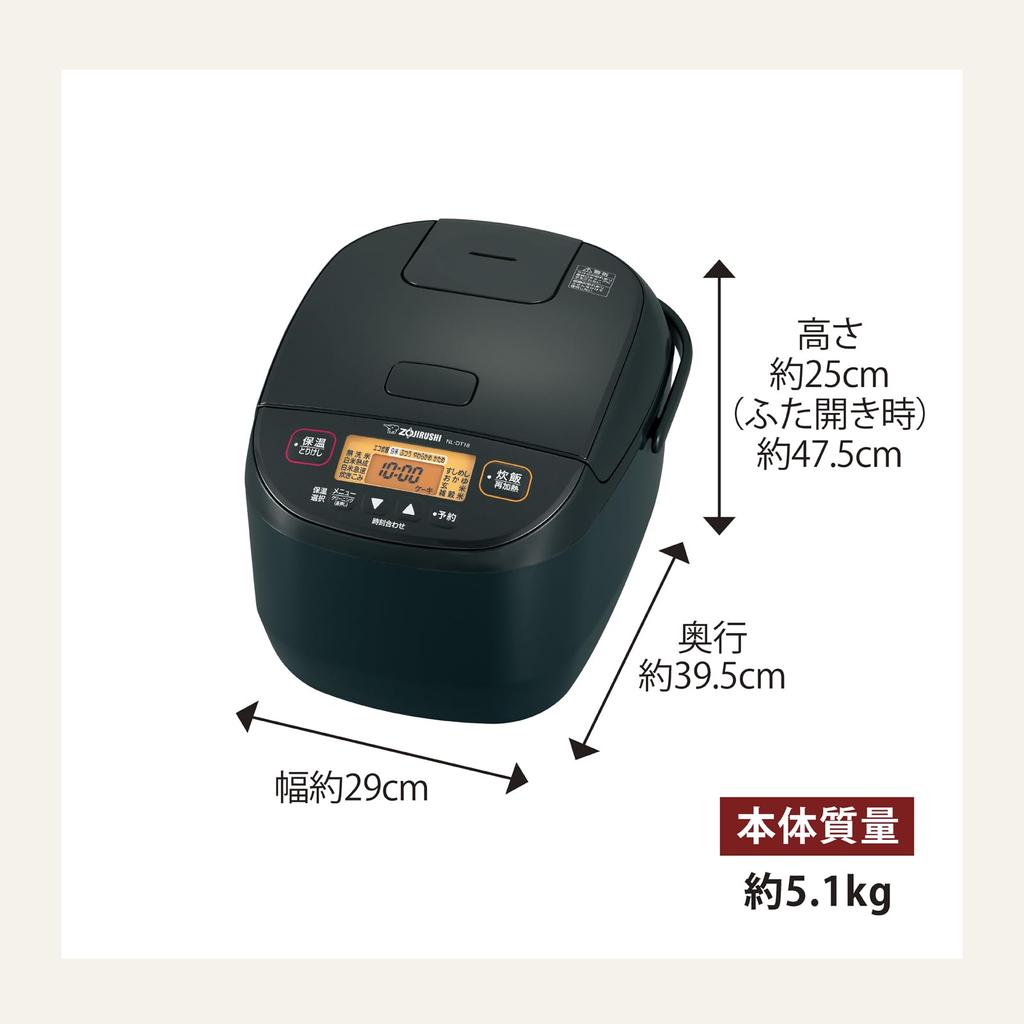 Zojirushi Rice Cooker Microcomputer Rice Cooker 1 Sho Cooking Extreme Cooking Black NL-DT18-BA