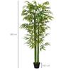 Artificial Bamboo Realistic Appearance With Flower Pot For Indoor 180 Cm Green Black