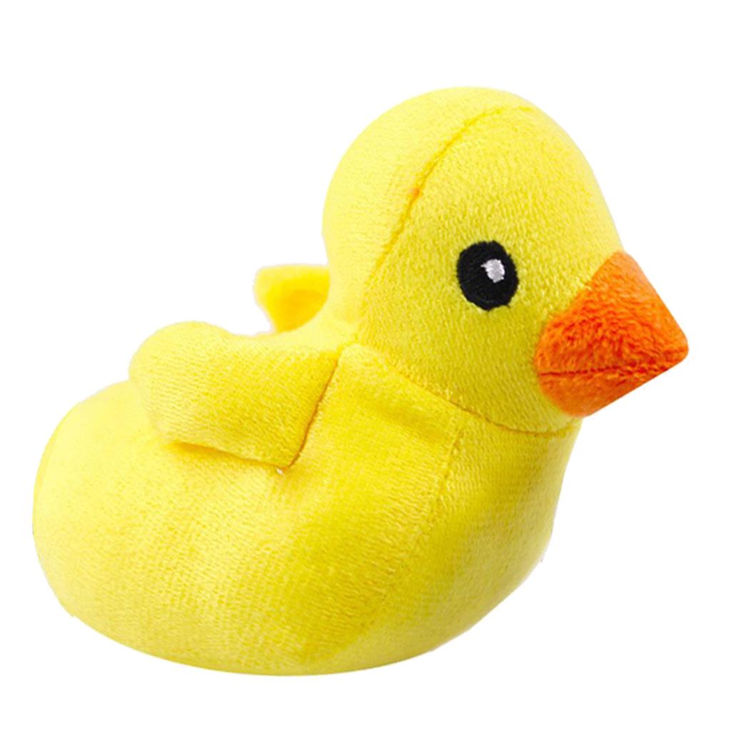 Squeaky Plush Dog Toy Little Yellow Duck Shaped Bite Resistant Teeth Grinding Relieve Boredom Interactive Puppy Chew Toy