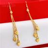 Cross-border Vietnam Gold Heart-shaped Tassel Earrings Fashion Imitation 24k Gold love Long Earring Pendant for Ladies Gift