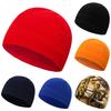 Men Winter Solid Color Fleece Cap Outdoor Climbing Cycling Windproof Beanie Hat