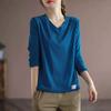 2025 Solid Color Long Sleeved T-shirt Women's Plus Size Women's Loose Base Shirt Top Trend