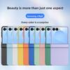 Skin Feel Phone Case for Samsung Z Flip 8 7 FE 6 5 4 3 Flip7 Flip6 Flip5 Flip8 With Screen Protective Cover Solid Color