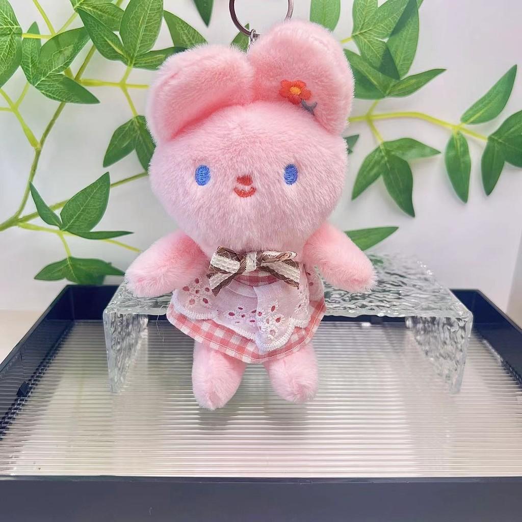 Lovely Cartoon Rabbit Plush Toy Keychain Delightful Bunny Accessory For Handbags