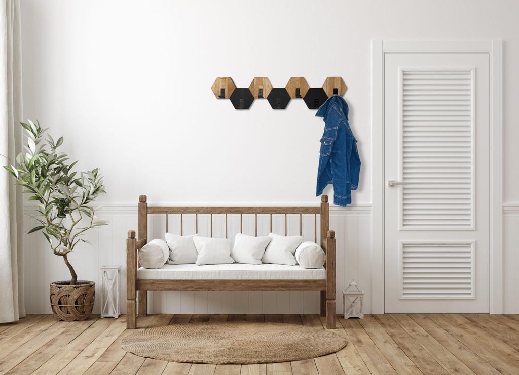 Hexagon wall clothes rack 77cm