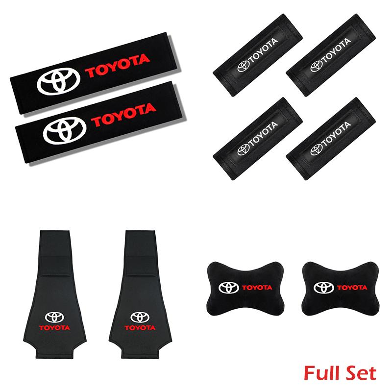 AVD4 Car exterior annual inspection stickers For Toyota Car Set Car Head Neck Rest Pillow Auto Seat belt Pads Headrest cover