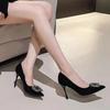 Fashion French Niche High-end Single Shoe Women's 2024 Spring/summer/autumn New Slim Heeled Pointed Style High Heels