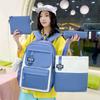 Four-Piece Backpack Set Student Schoolbag Color Block Women's Large Capacity Backpack