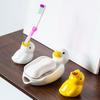 Cute Cartoon Duck Ceramic Soap Dish & Toothbrush Holder for Bathroom