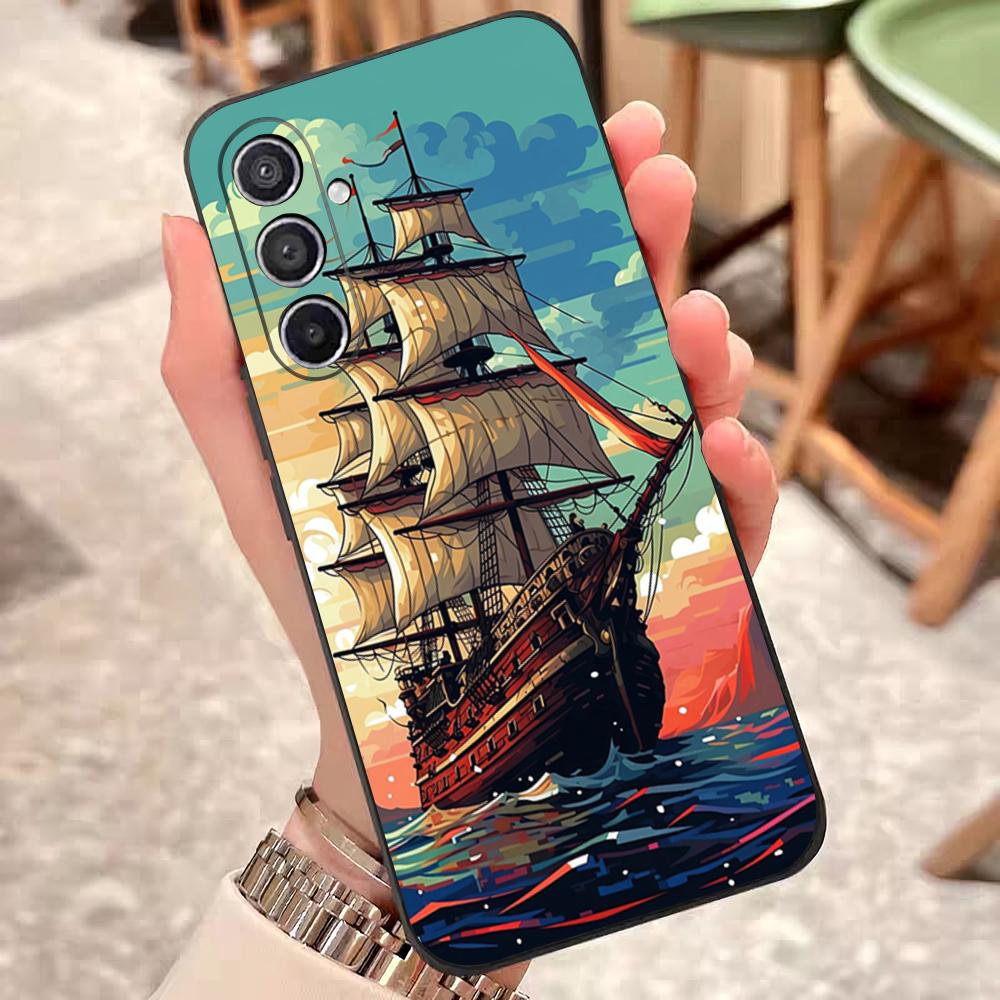 Картины с парусниками Чехол для телефона для Samsung S25 Edge S24 S23 S22 S21 S20 Ultra Plus Fe Galaxy A54 A53 A34 A25 A16 Силикон