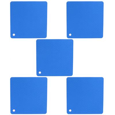 5 шт. силиконовый коврик для прихватки, термостойкий, противоскользящий, квадратный, сотовый, подставка под горячее