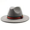 Big Eave Hat Fashion Flat Top Hat Men'S And Women'S Woolen Jazz Hat