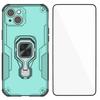 Чехол для iPhone 14 WANLONFENG PC TPU Задняя крышка с подставкой и закаленным стеклом