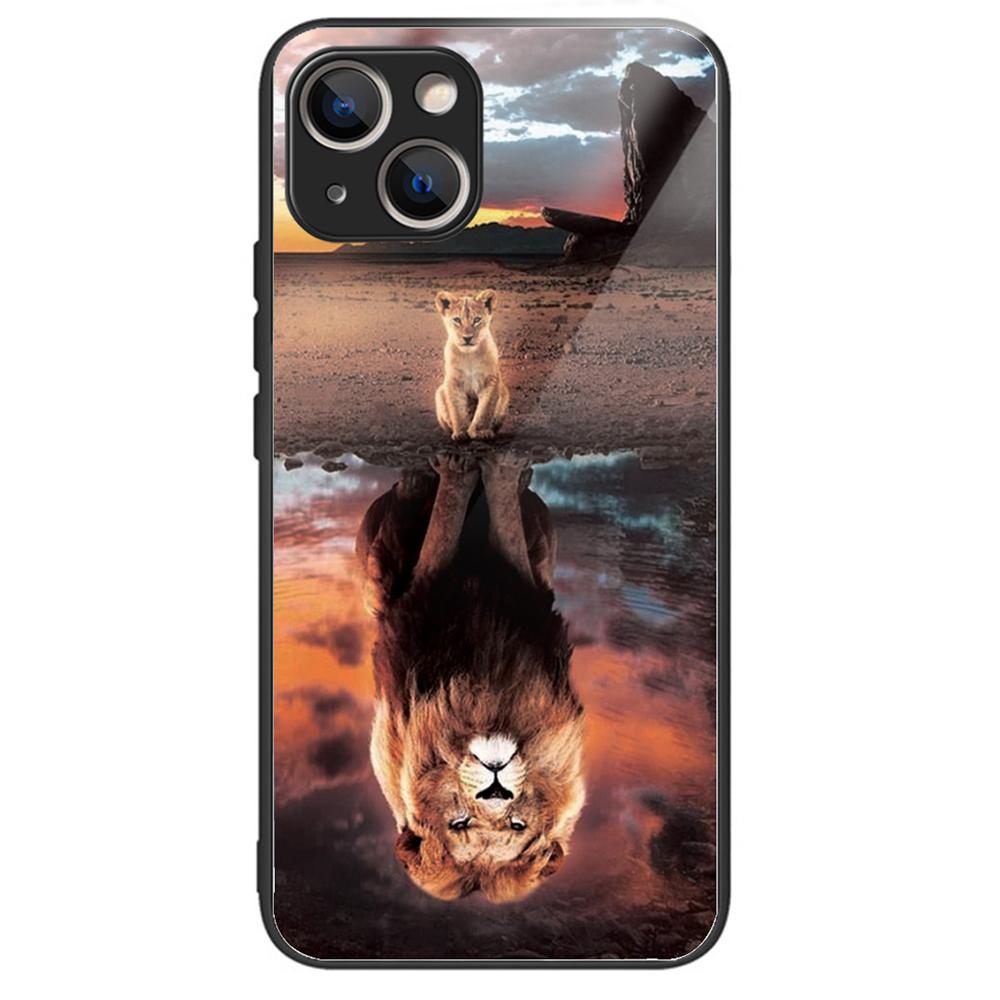 Tempered Glass+TPU Case for iPhone 15 Phone Cover Pattern Printing