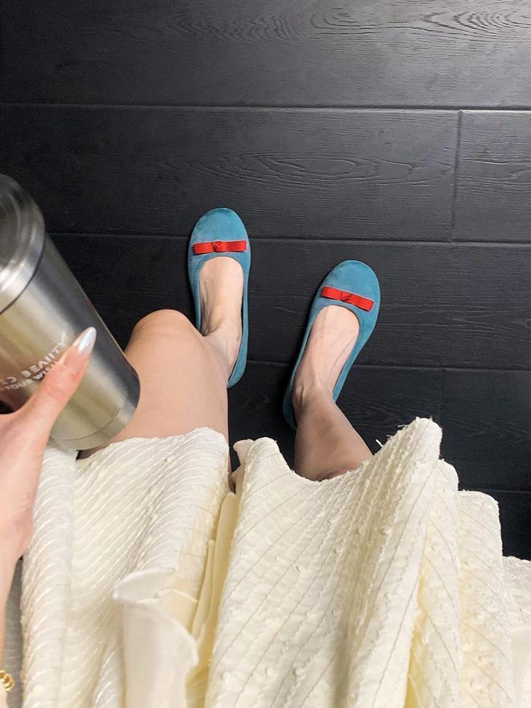 French Bow Ballet Shoes Fairy Versatile Round Head Gentle Flat Shoes 2025 Summer New