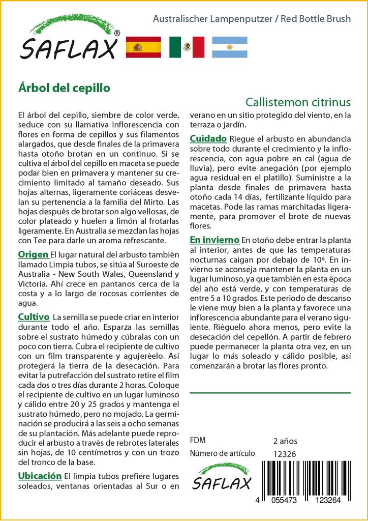 SAFLAX Красная щетка для бутылок - 400 семян - Callistemon citrinus