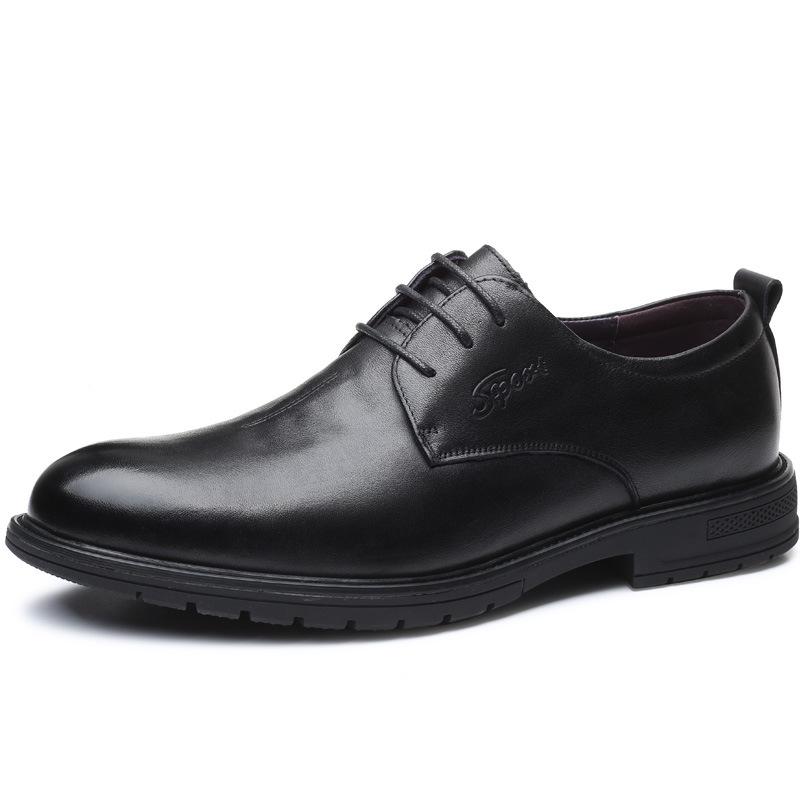 New Cowhide Men's Business Leather Shoes Formal Genuine Leather Mens Shoes Casual Breathable Wear-resistant Soft Shoes Snakes