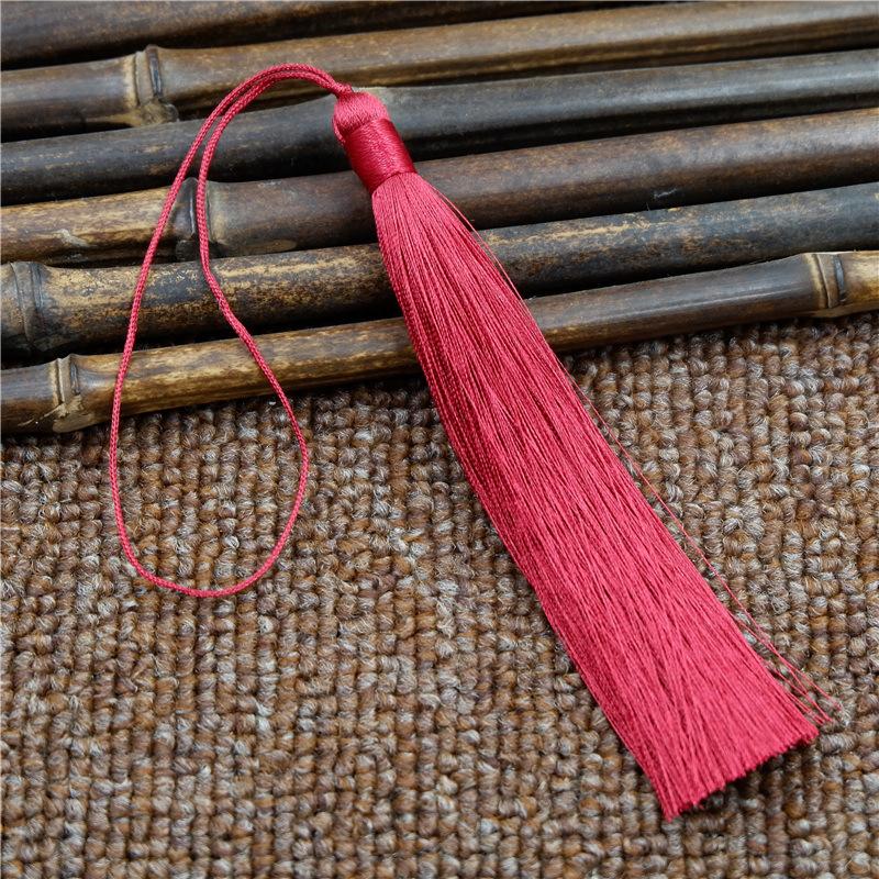 12 см ледяной шелковый бахрома Suizi антикварный длинный подвесной веер с шипами древний ципао ханфу бахрома кулон ручной работы аксессуары