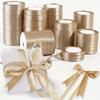 25 ярдов/рулон шелковые шампанские золотистые атласные ленты для подарочной упаковки, украшения, ленты для подарочной коробки, DIY рукоделия, День святого Валентина, свадебные букеты