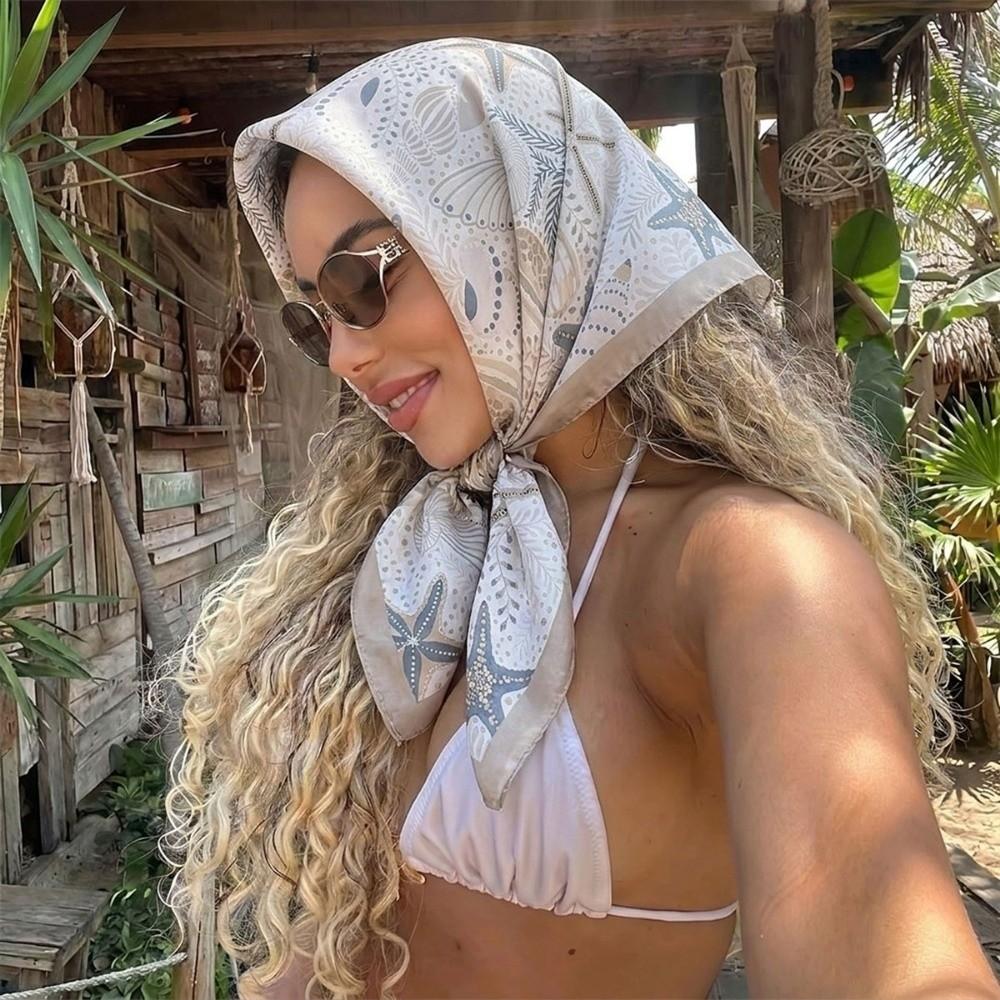 Starfish Ribbon Hair Bands Satin Turban Headwrap New Neck Hair Tie Girls