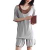 AQRTPXU Пижамный комплект Рубашка с рукавами Топ с подкладкой и низ Легко надевать и снимать Идеально для прогулок и лета Женский комплект из 2 предметов (Шорты + Шорты) Набор,
