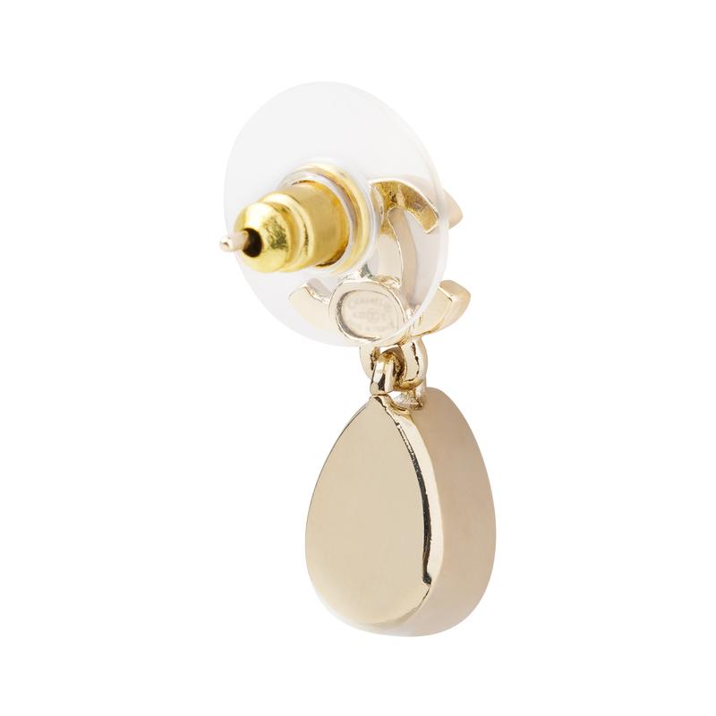 Chanel Классические серьги с кристаллами Double C золотые