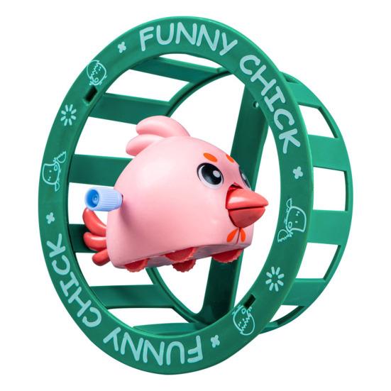 Wind-up Cartoon Chick Toy 360 Degrees Rolling Wheel Chick Toy Educational Toddlers Boys Girls Spring Clockwork Animal Spinner Wheel Toy