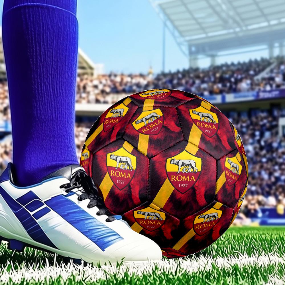 Rome Football club Printed Size 5 Soccer Ball - Durable, Machine-stitched, Soft and Comfortable, Suitable for Training and Matches Gift
