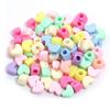 100pcs/lot 12x9mm Acrylic Heart Beads Colorful Large Hole Loose Beads For DIY Handmade Bracelet Earrings Jewelry Making Supplies