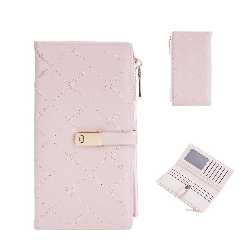 Women's Long Purse Hasp Closure Wallet Multi-card Slots Billfold Fashion Cell Phone Bag Zipper Coin Purse Card Holder Pu Leather Clutch Bag