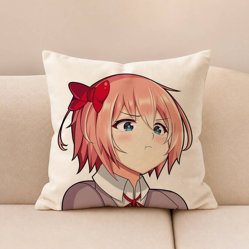 So Cute DDDLC SSayori Printing Pillowcases Cushion Cover Pillow Covers Home Decoration Square MultiSize