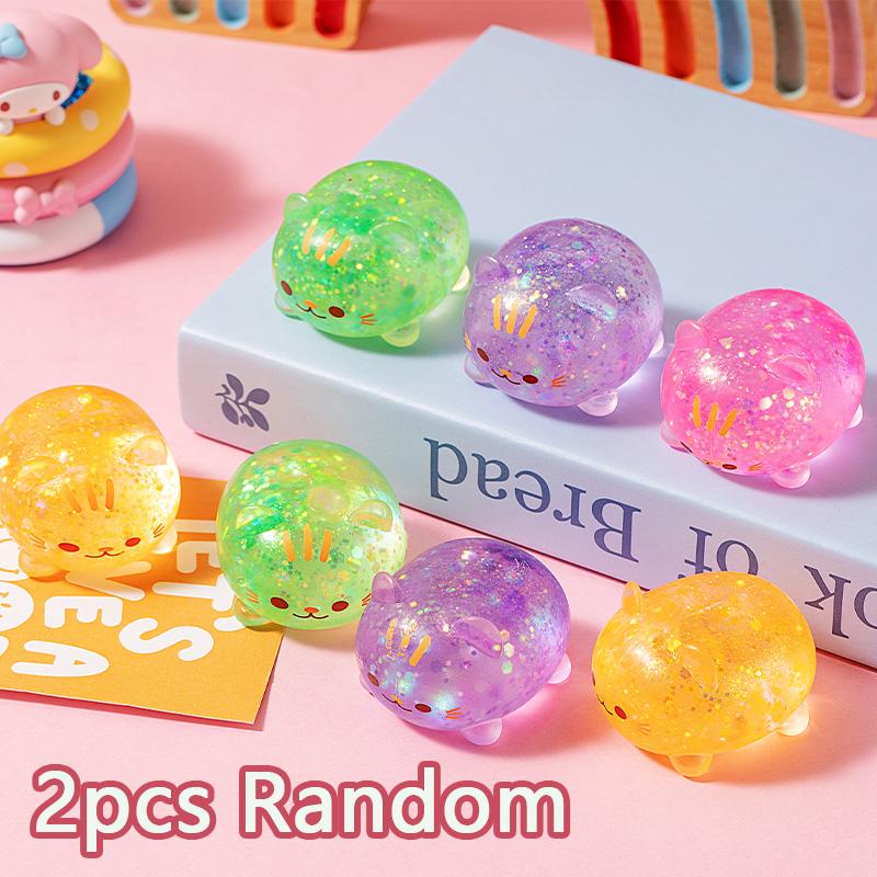 Кавайная сырная кошка сквиши радужного цвета моти сквиши