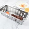 Прямоугольная корзина-гриль Антипригарное блюдо для гриля Утолщенная сковорода-гриль Аксессуар для барбекю для гриля овощей, рыбы, мяса
