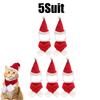 Christmas Pet Costume Set Adjustable Santa Hat Scarf for Small Dogs Cats Puppy Party Photo Props