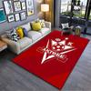Red Carpet with Soccer Logo suitable as a non-slip mat for the living room or bedroom sofa
