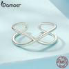 Кольцо BAMOER Solid 925 Sterling Silver X Ring Criss Cross, регулируемые составные кольца для женщин, ювелирные изделия на годовщину свадьбы