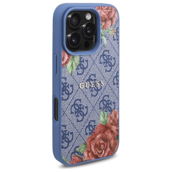 Guess Guhmp16Xp4Ropemcb Iphone 16 Pro    Max 6.9 Niebieski/Blue Hardcase 4G Flowers Print Magsafe