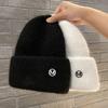 Autumn and Winter New Metal Letter M Standard Knitted Wool Cap Warm Ear Protector Head Cold Cap