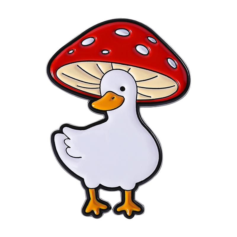 Эмалевые значки 'Животные-грибы' на заказ 'Кошка Собака Гусь' Броши на лацкан Значки Одежда Животные Ювелирные изделия Подарок для детей Друзей