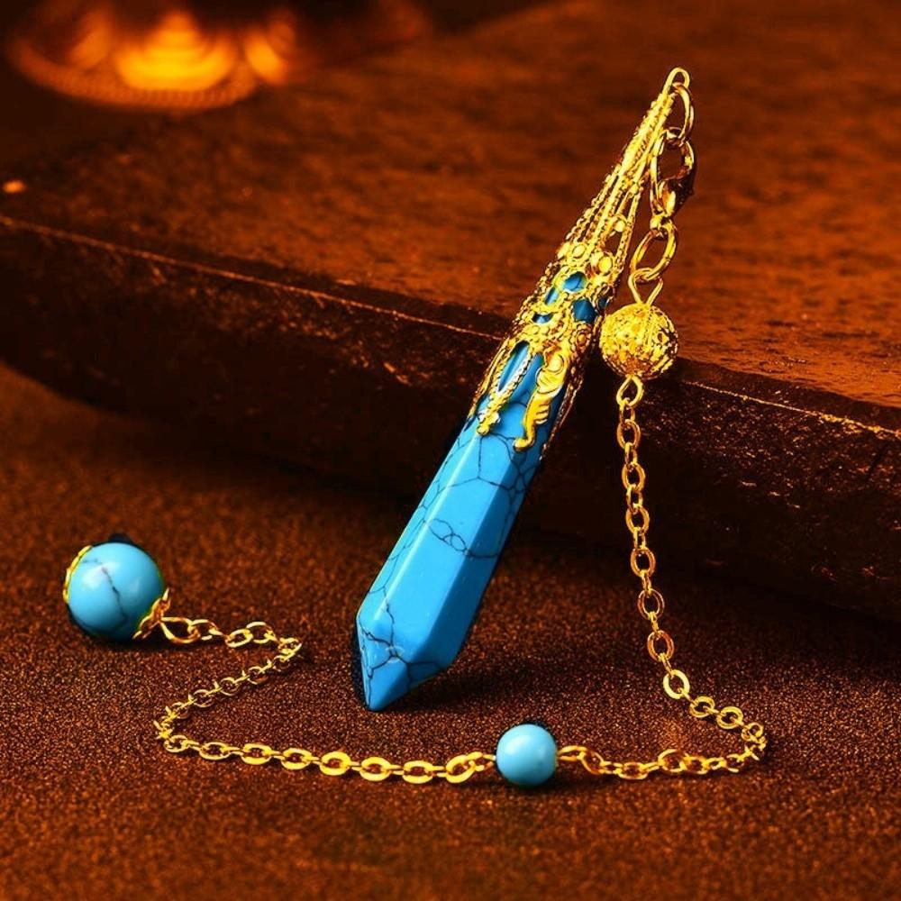 Energy Natural Crystal Pendulums Hexagon Cone Witch Spiritual Pendulos  Jewelry Gift
