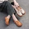 Retro Hollow Breathable Sandals Comfortable and Casual Soft Sole Versatile Women's Shoes