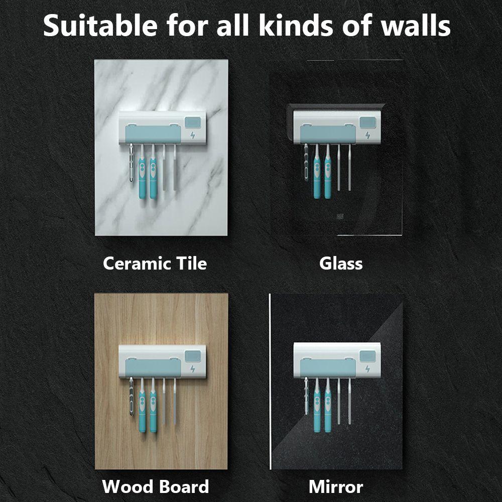 Wall Mounted Smart UV Light Toothpaste Dispenser Toothbrush Sterilizer Toothpaste Squeezer Holder
