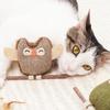 Natural Catnip Owl Cat Toy Plush Chew Teaser with Feather and Wooden Stick Interactive Indoor Kitten Toy 1/2/4PCS