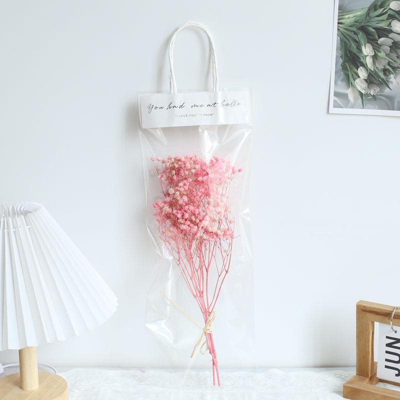 Everlasting Real Flower Bouquet: Gypsophila, Daisy, Cotton, Forget-me-not, Rose - Perfect for Qixi Festival, Valentine's Day, and Teacher's Day.