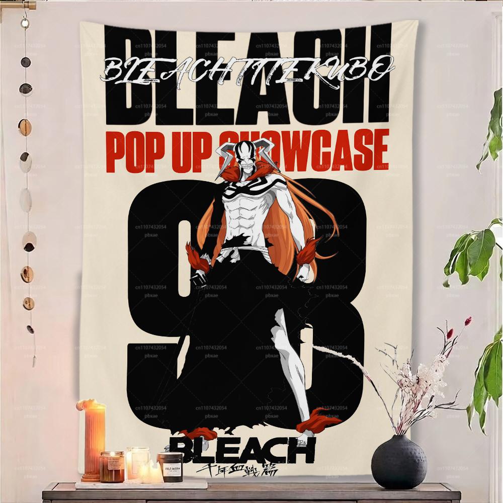 B-Bleach Аниме Гобелен Настенный Декор Ретро Постер Стиль Ткань для Фона Спальня Общежитие Декор Дома Эстетическое Искусство Стена