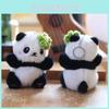 Cute Panda Plush Doll With Short Velvet Fur For School Bag Accessories